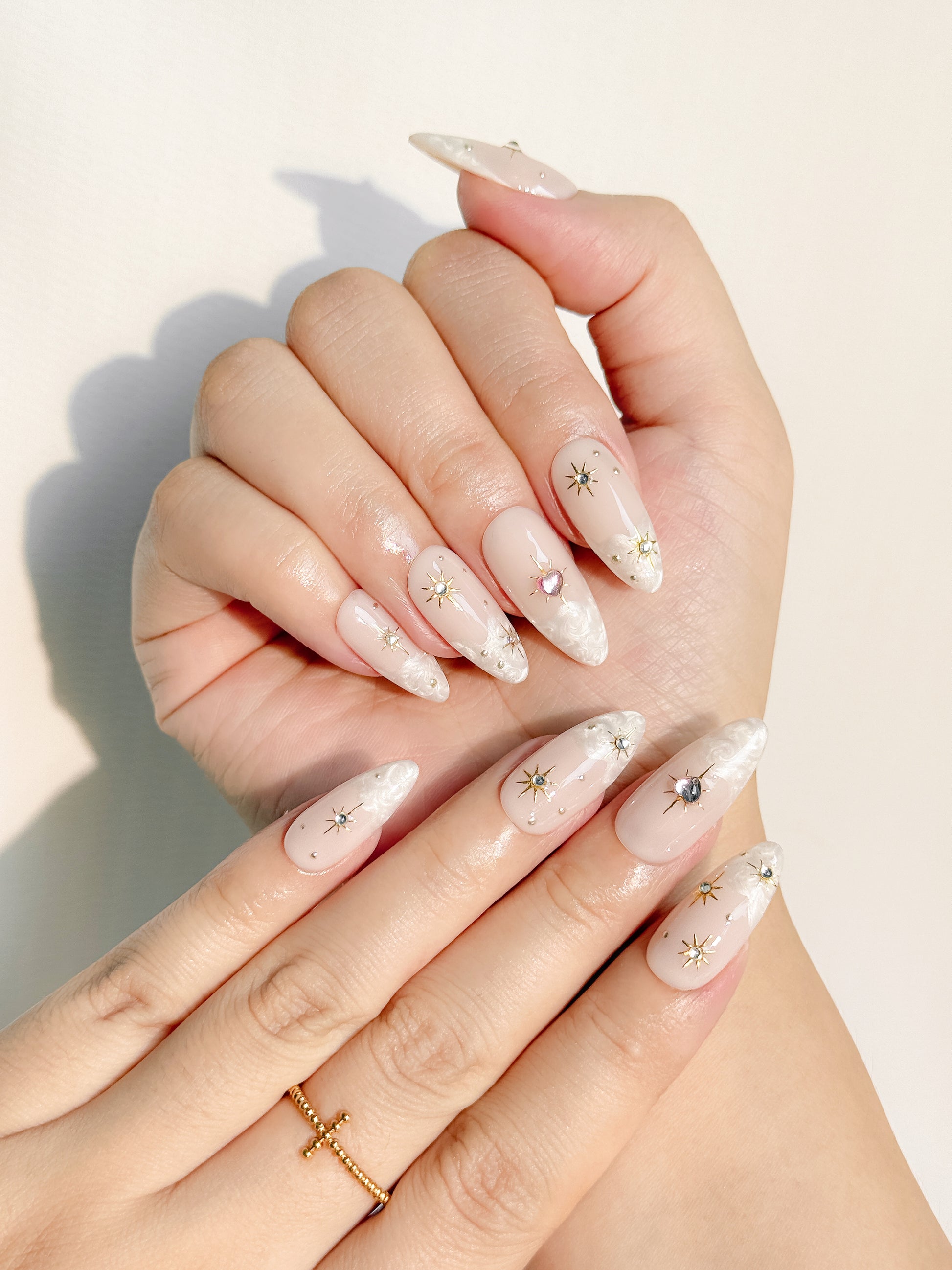 Starlight Charm Press-On Nägel – Glitzer Abend-Look