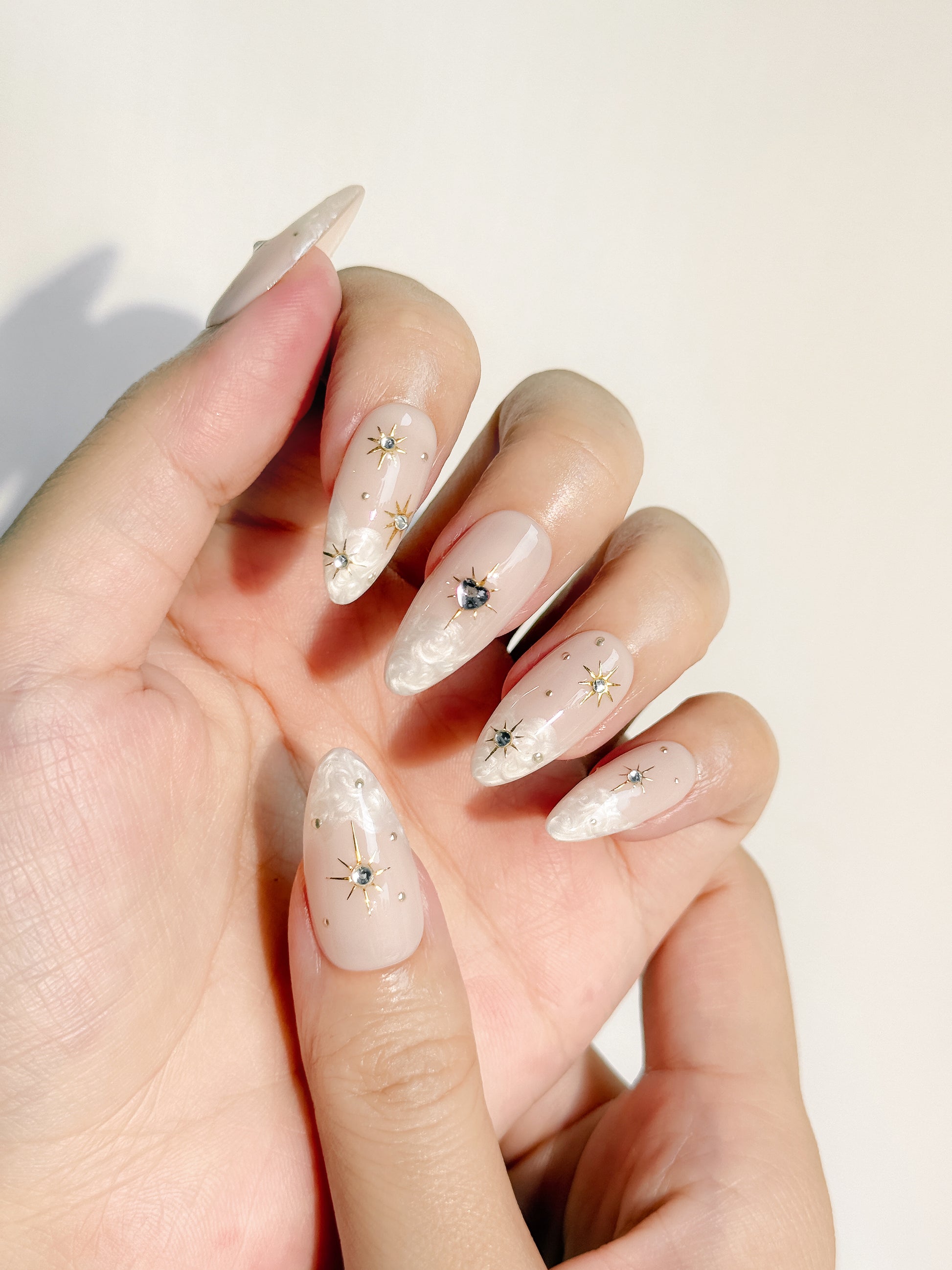 Starlight Charm Press-On Nägel – Glitzer Abend-Look