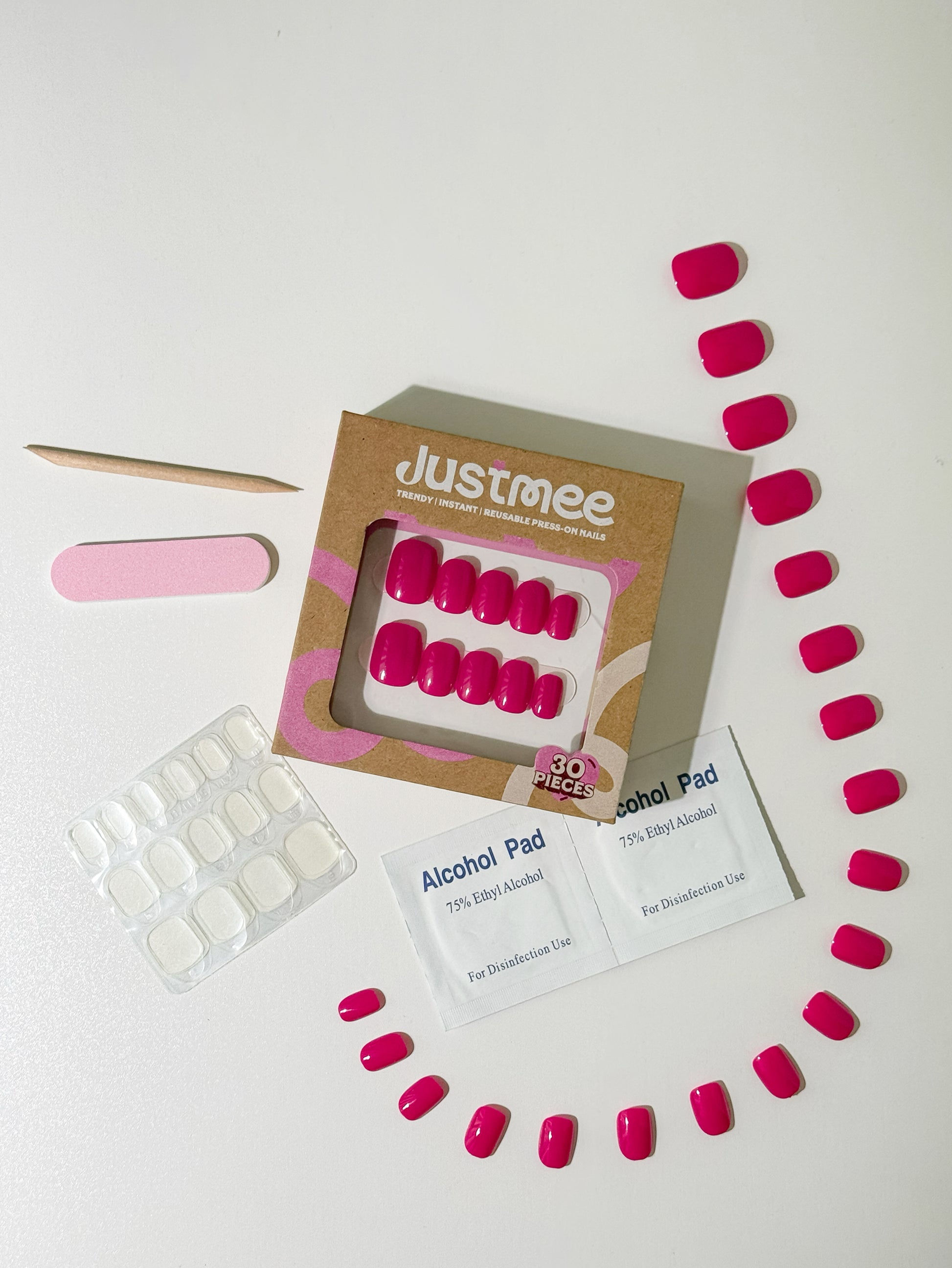 Vibrant Fuchsia - 30pcs Press-On Nails