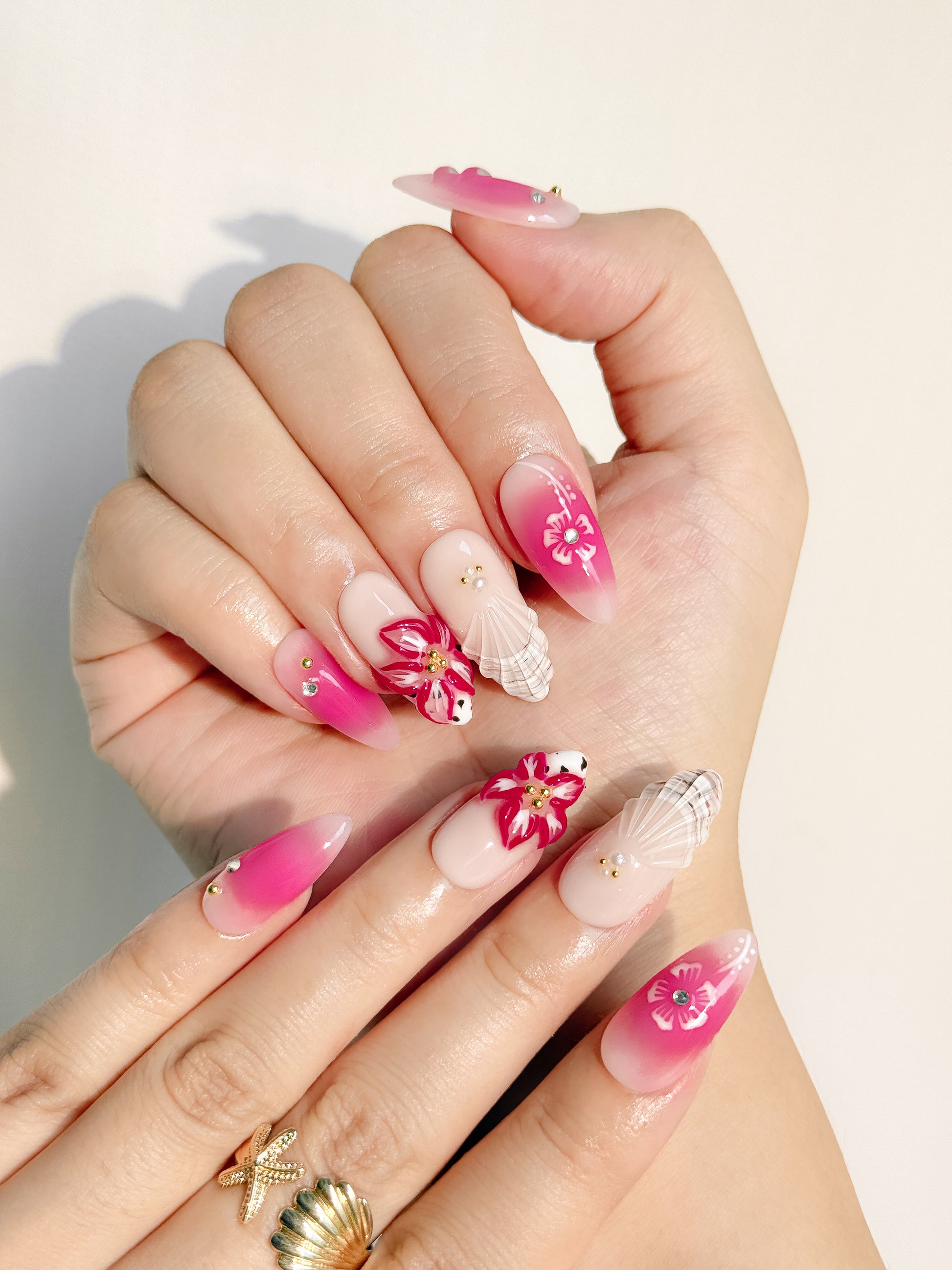 Tropische Nägel - Fuchsia - Press-On Nägel