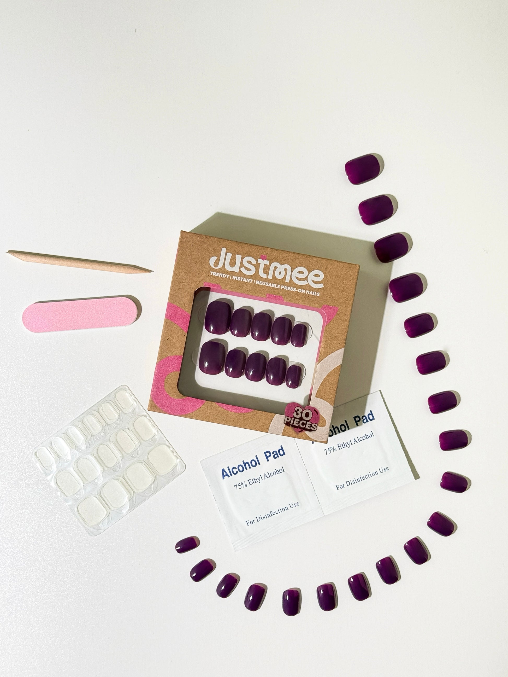 Dark Cherry - 30pcs Press-On Nails