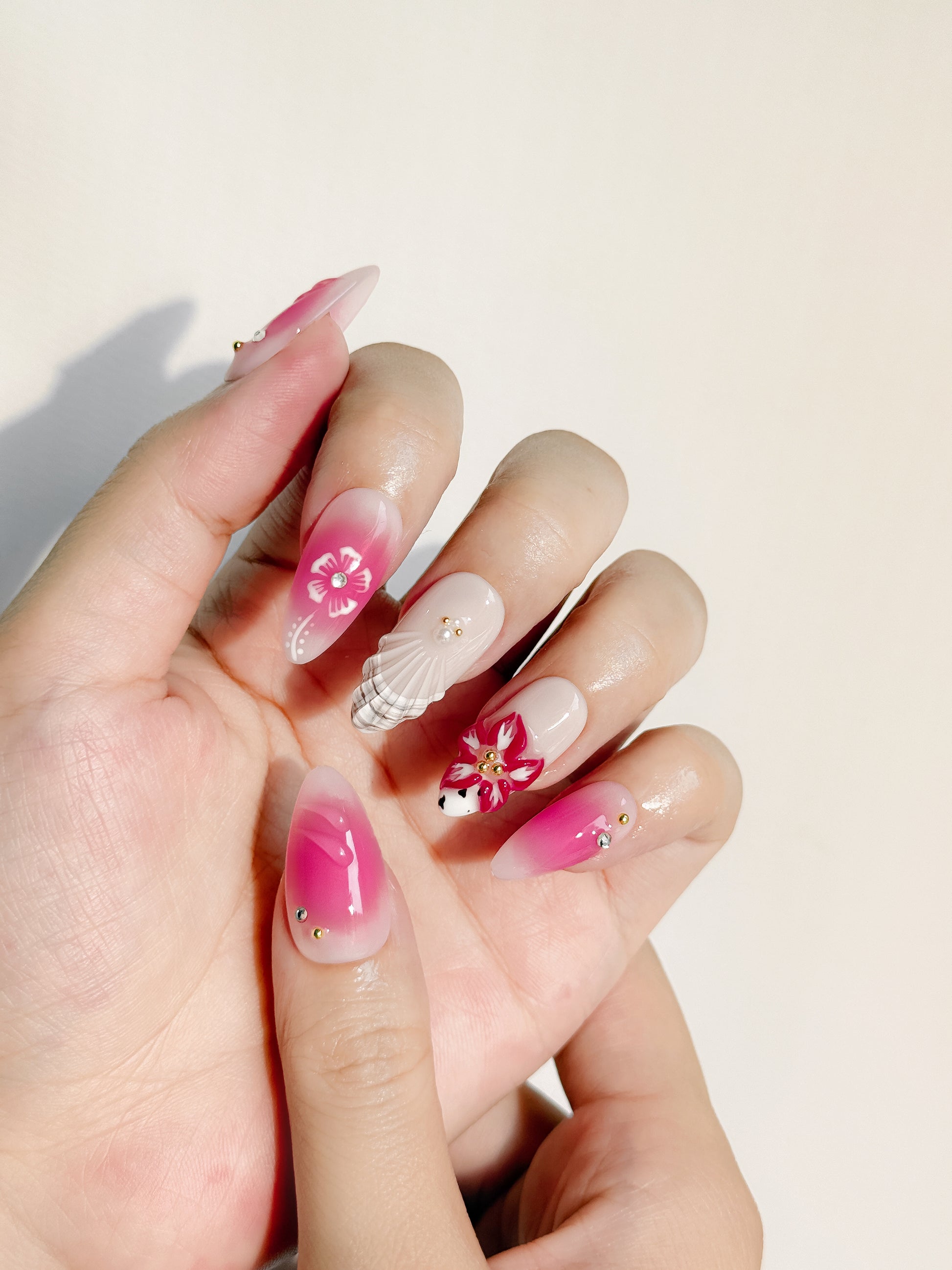 Tropische Nägel - Fuchsia - Press-On Nägel