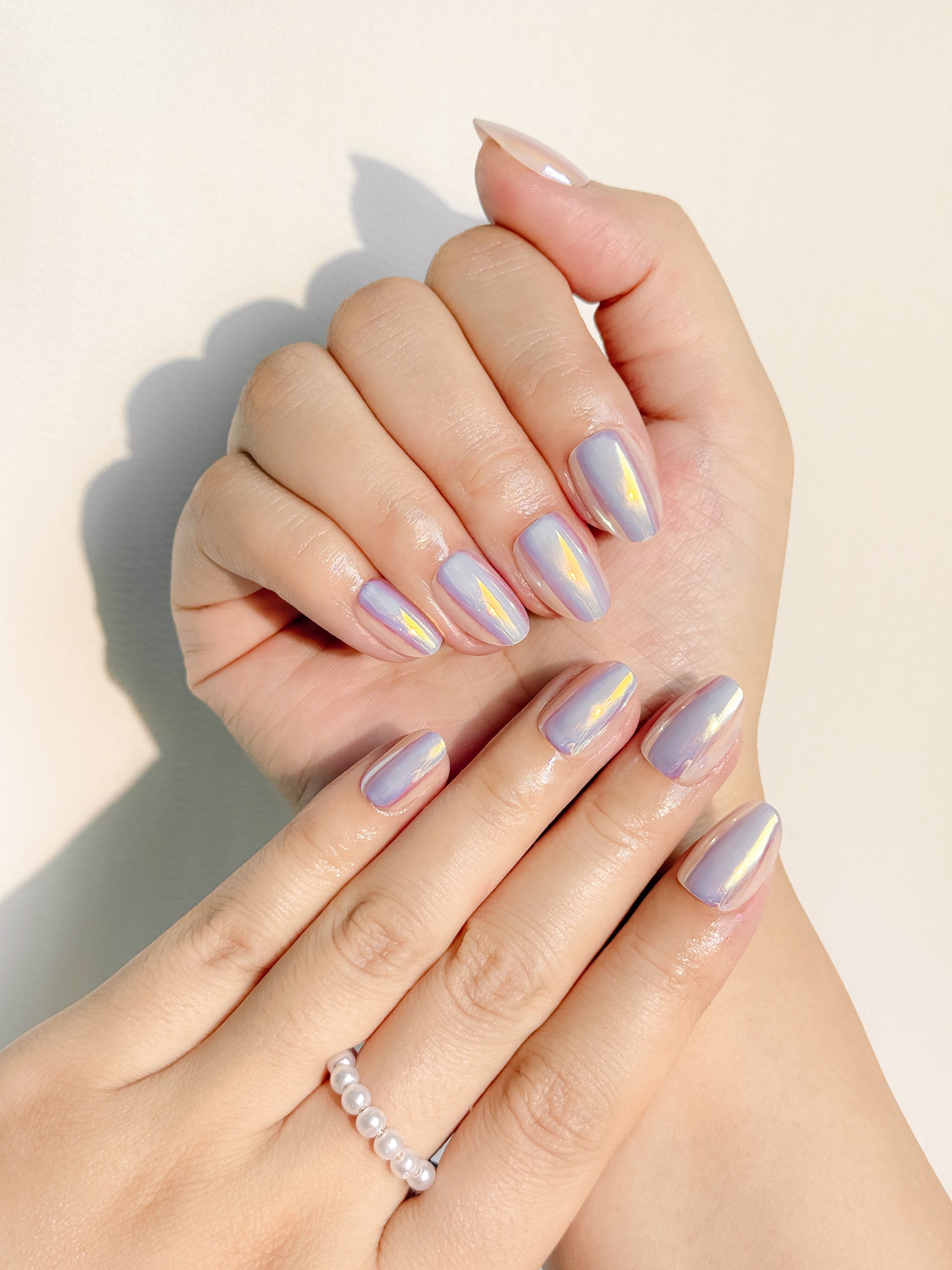 Pastel Aurora Iridescent Press-on Nails | Stilvolle Nägel