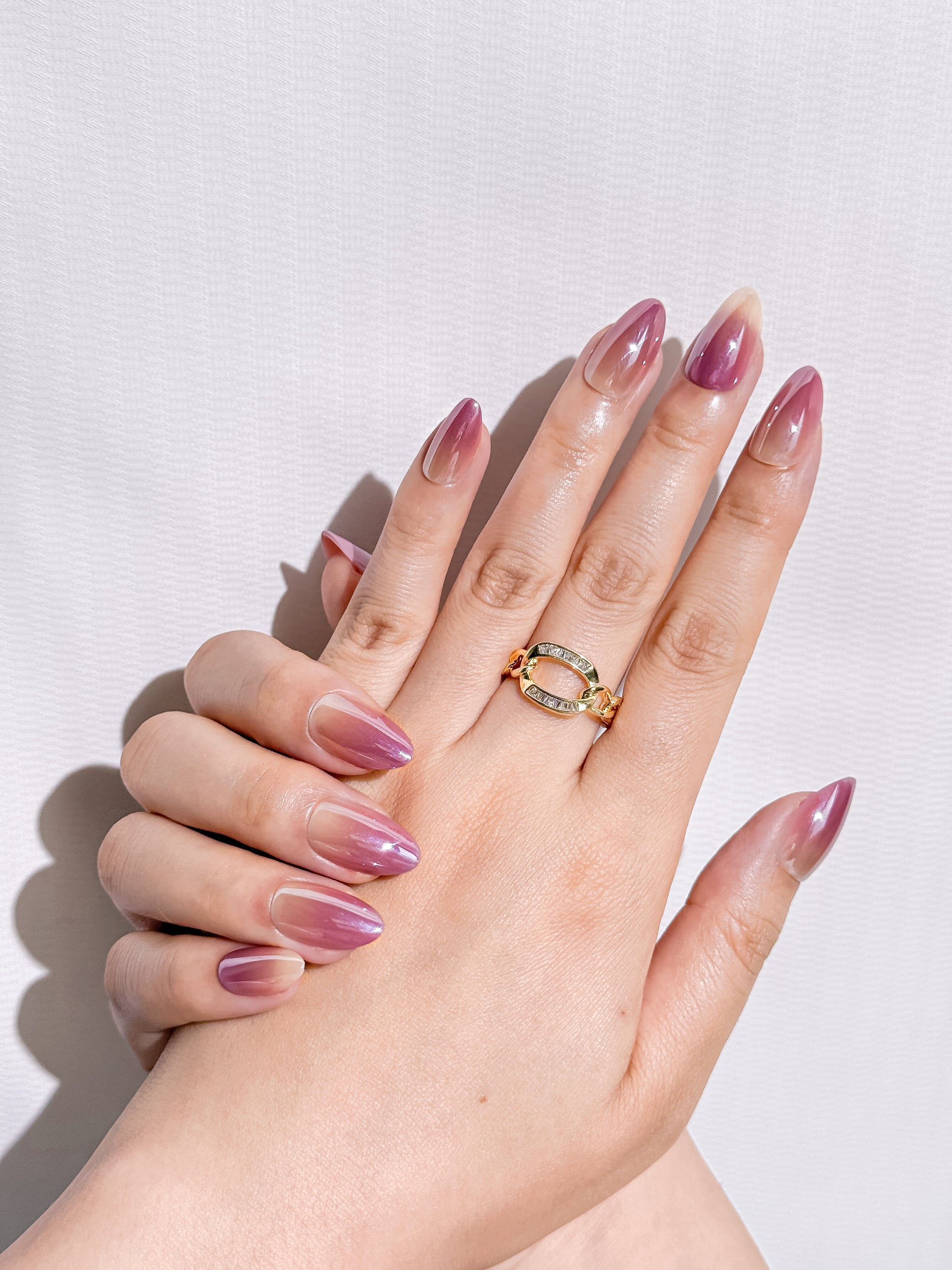Rosé Veil Press-On Nägel – Glänzendes Sheer Mauve