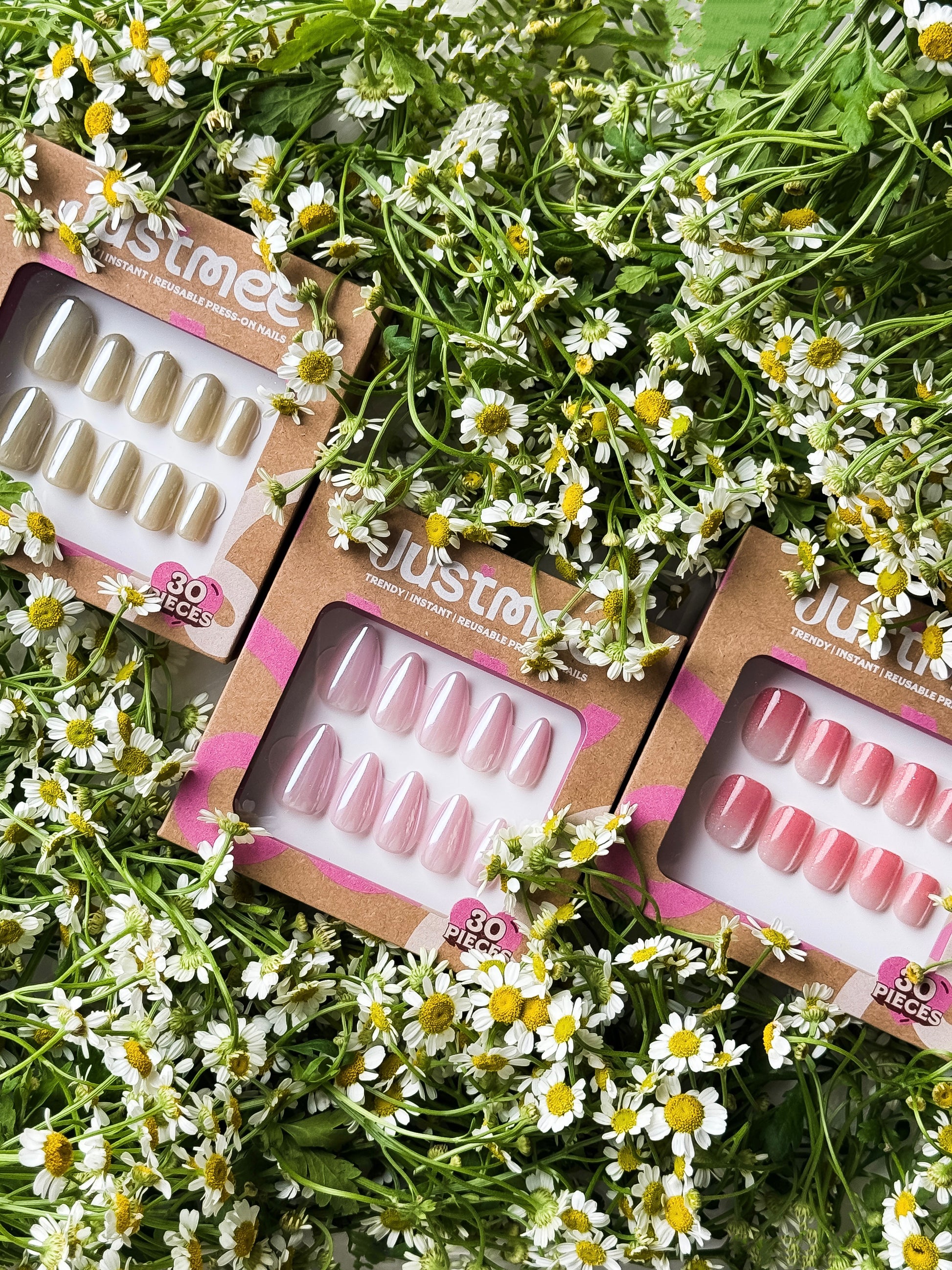Summer Vibe Trio Press‑on Nägel Set – Sommerlicher 3er‑Look