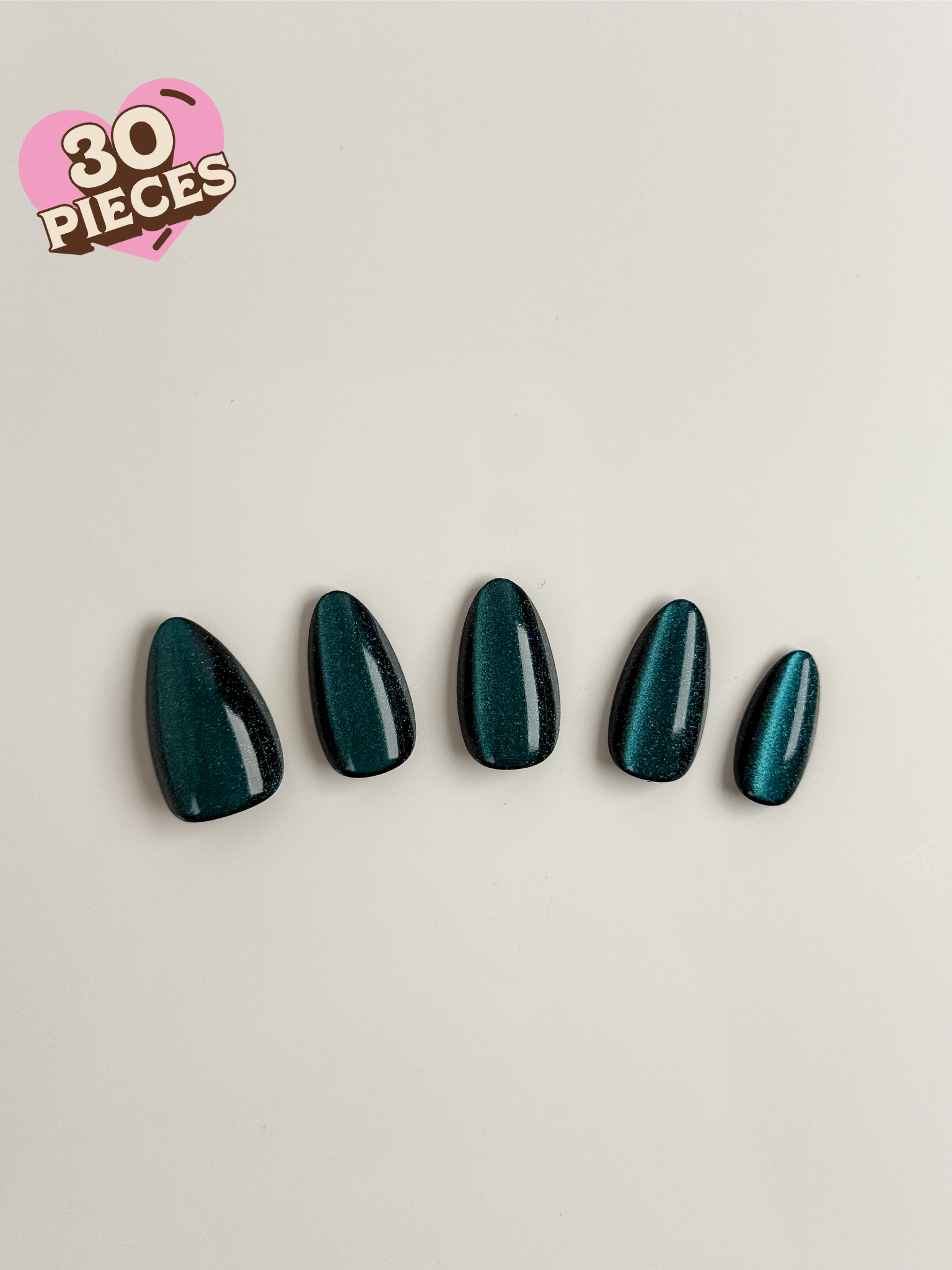 Galaxy Depth Press-On Nägel – Dunkel Teal Eleganz