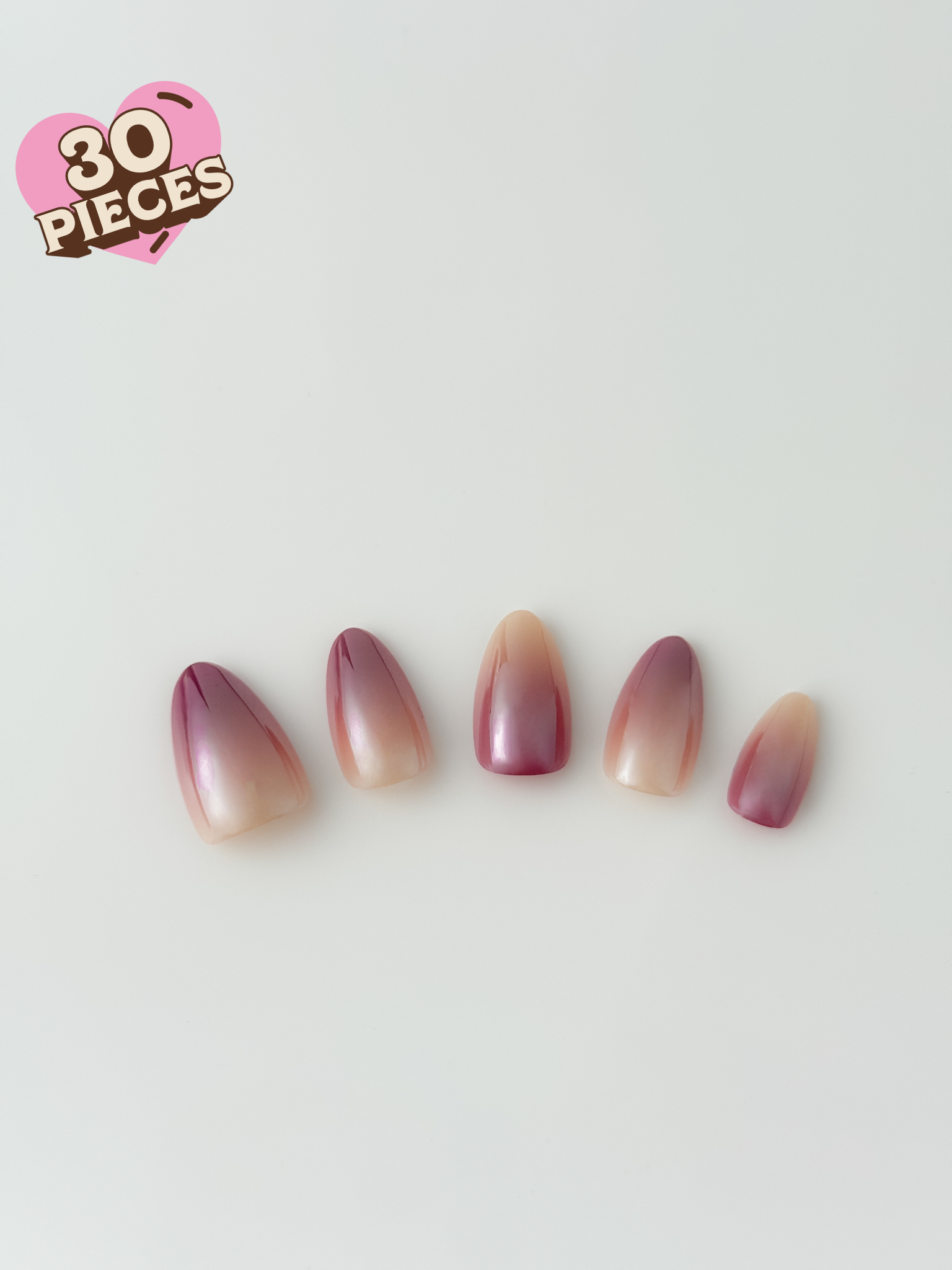 Rosé Veil Press-On Nägel – Glänzendes Sheer Mauve