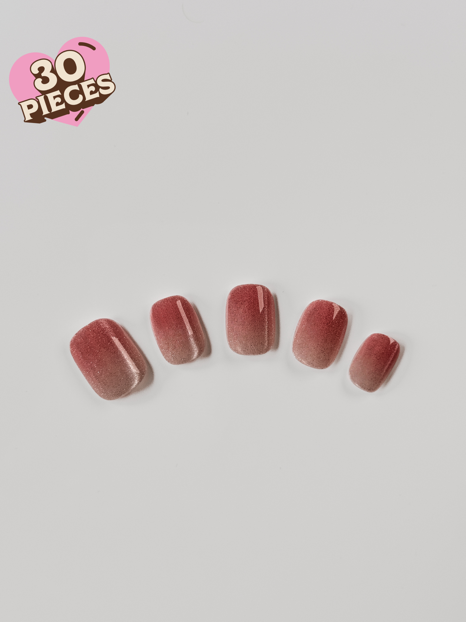 Sugar Plum Fade Nägel – Kurze Ombré Glitter Tips