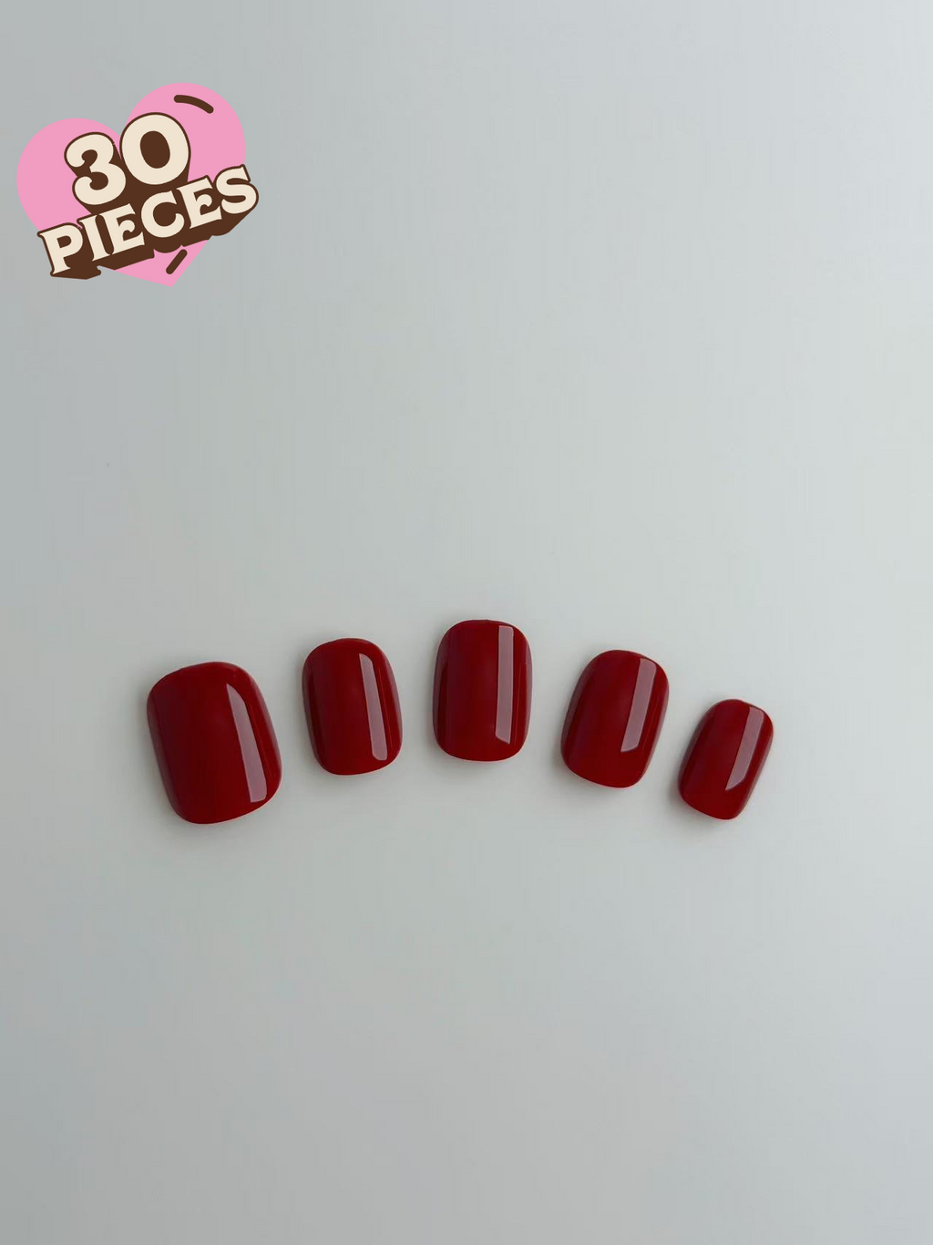 Velvet Red Press-On Nägel – Klassisch Kurz & Eckig
