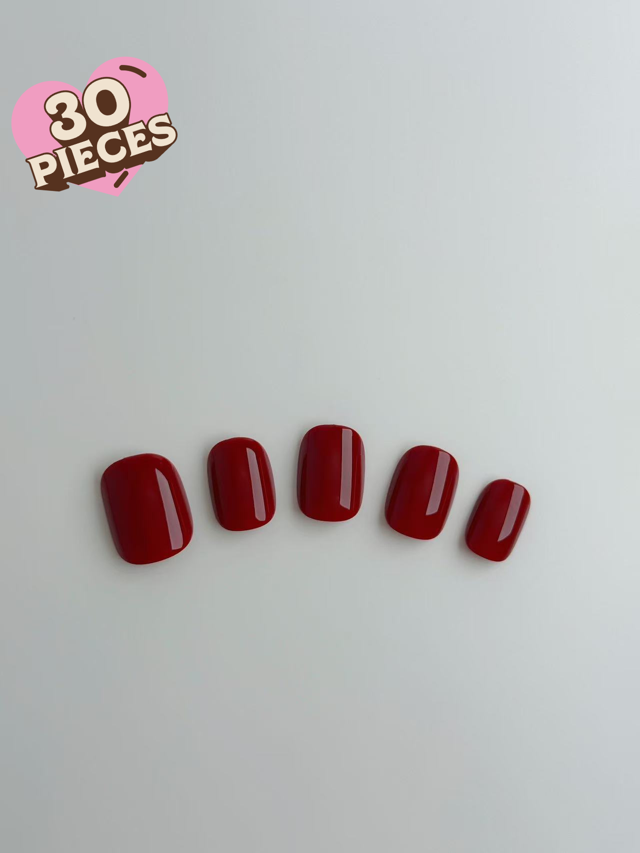 Velvet Red Press-On Nägel – Klassisch Kurz & Eckig