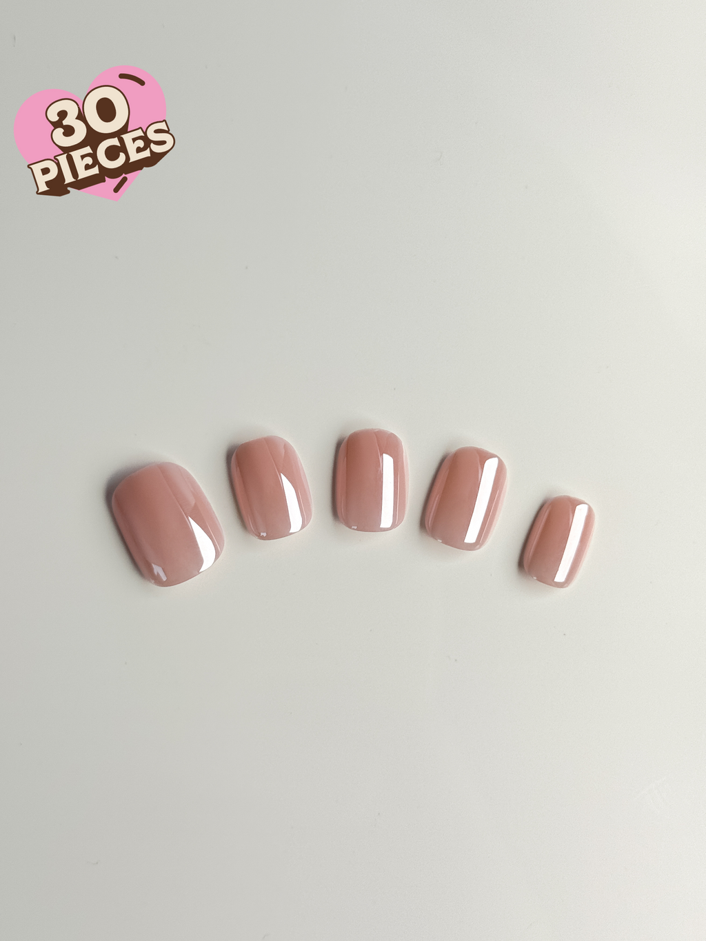 Blushbare Press-On Nägel – Glänzendes Nude Design