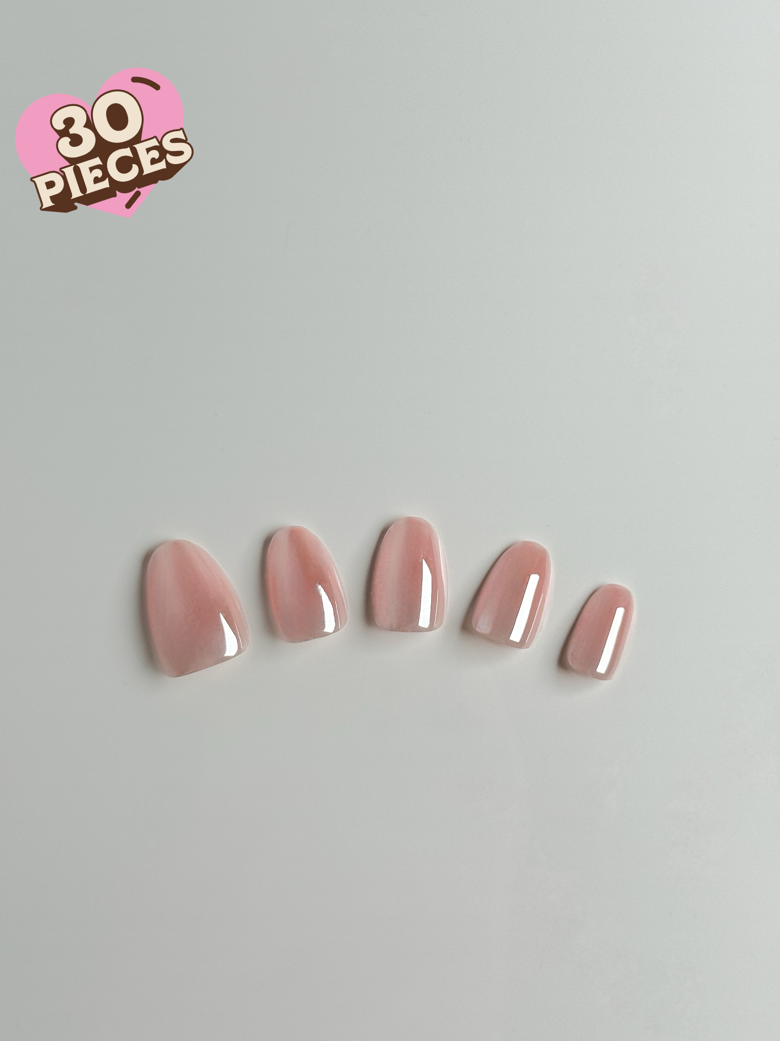 Rosy Veil Press-On Nägel – Sheer Rosa Kurz Oval