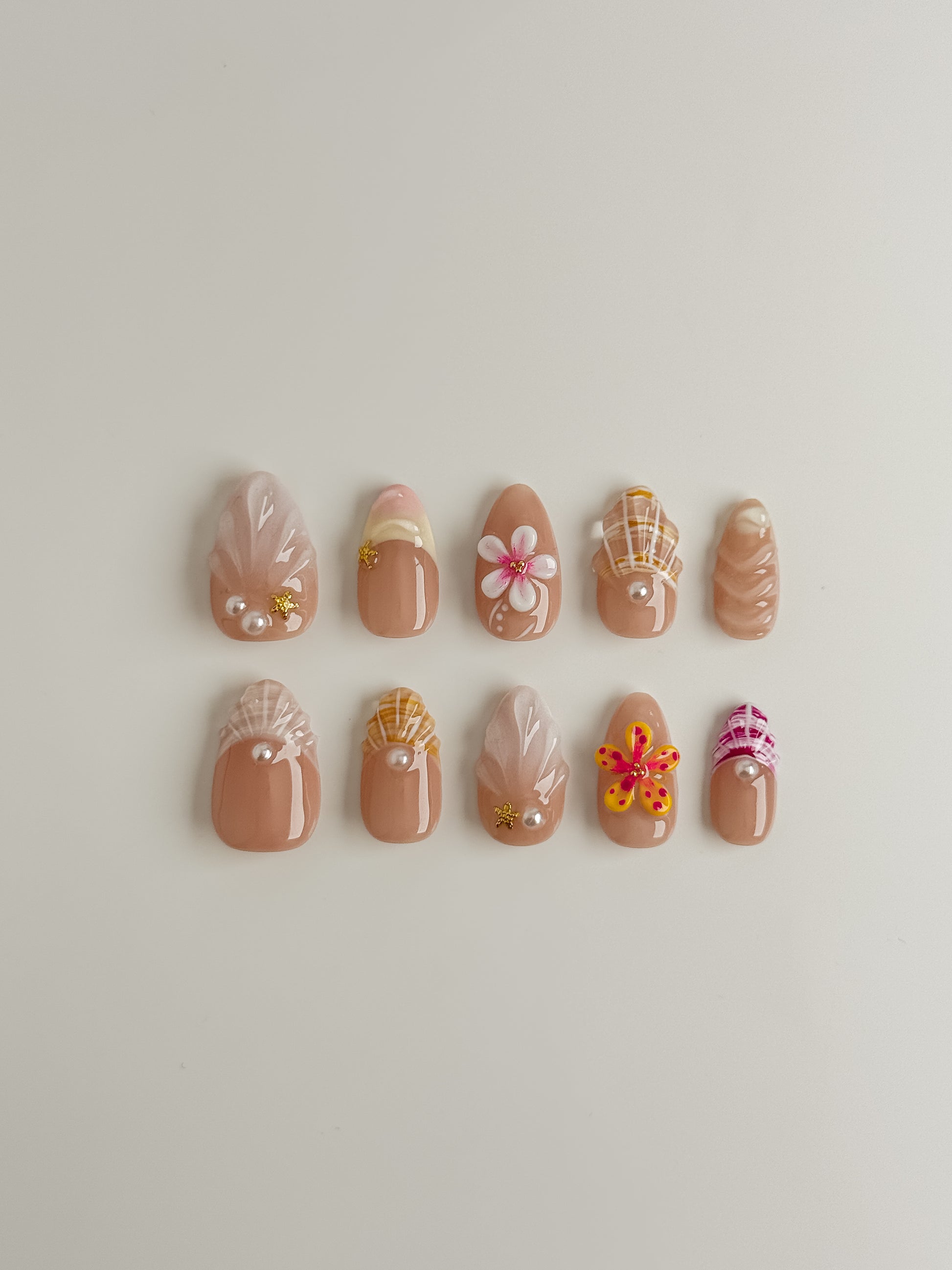 Tropical Kiss Press-On Nägel – Insel Bloom Sommer-Look