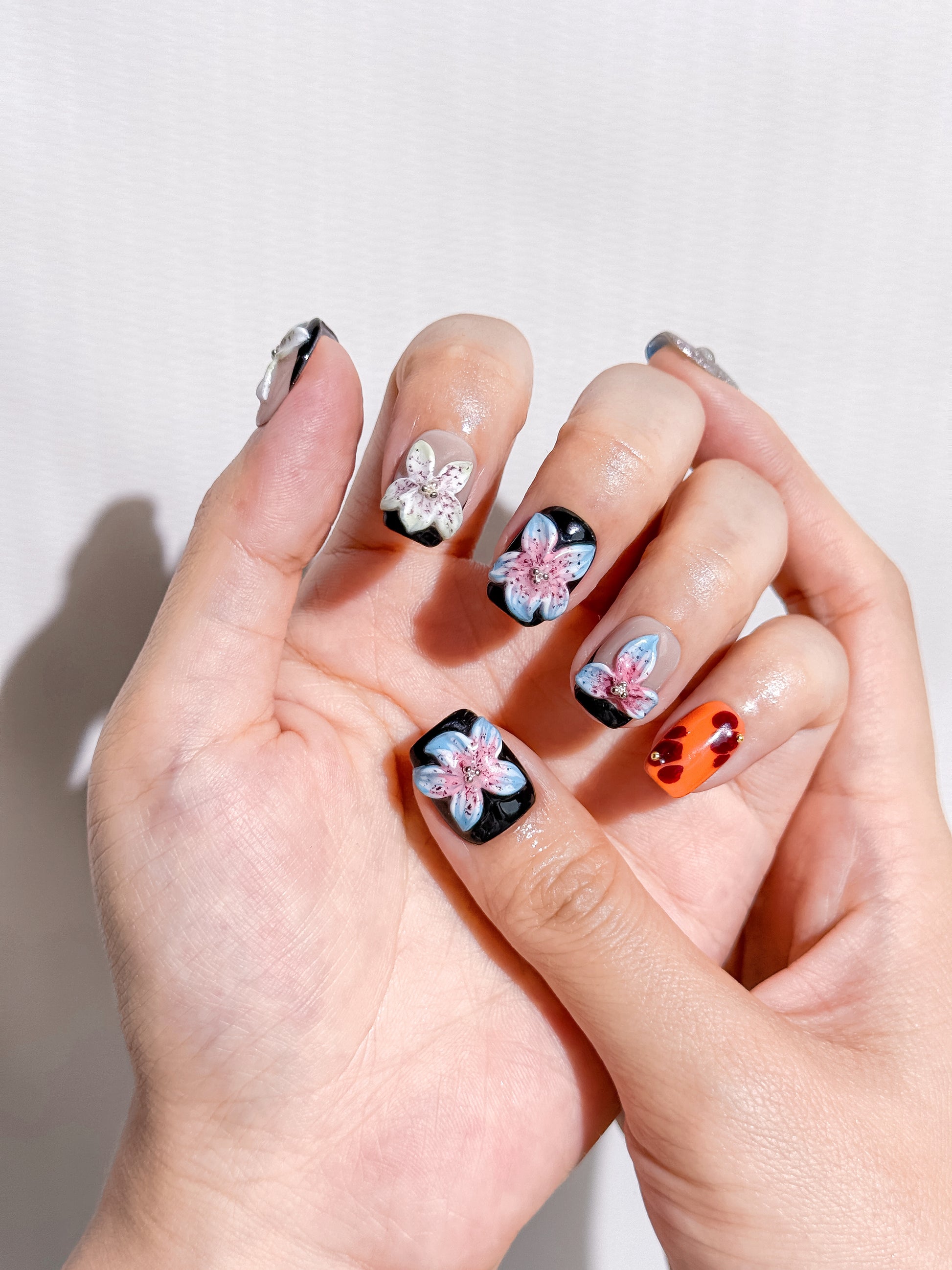 Island Bloom Press-On Nägel – 3D Floral Escape Look